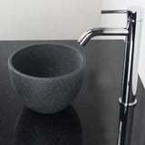 Humboldt Round Cast Concrete Vessel Sink - Speckled Dark Gray Sandstone