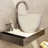 Humboldt Round Cast Concrete Vessel Sink - White Sandstone