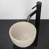 Humboldt Round Cast Concrete Vessel Sink - White Sandstone