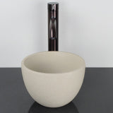 Humboldt Round Cast Concrete Vessel Sink - White Sandstone