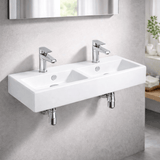 Iola Double-Bowl Vitreous China Wall-Mount Bathroom Sink