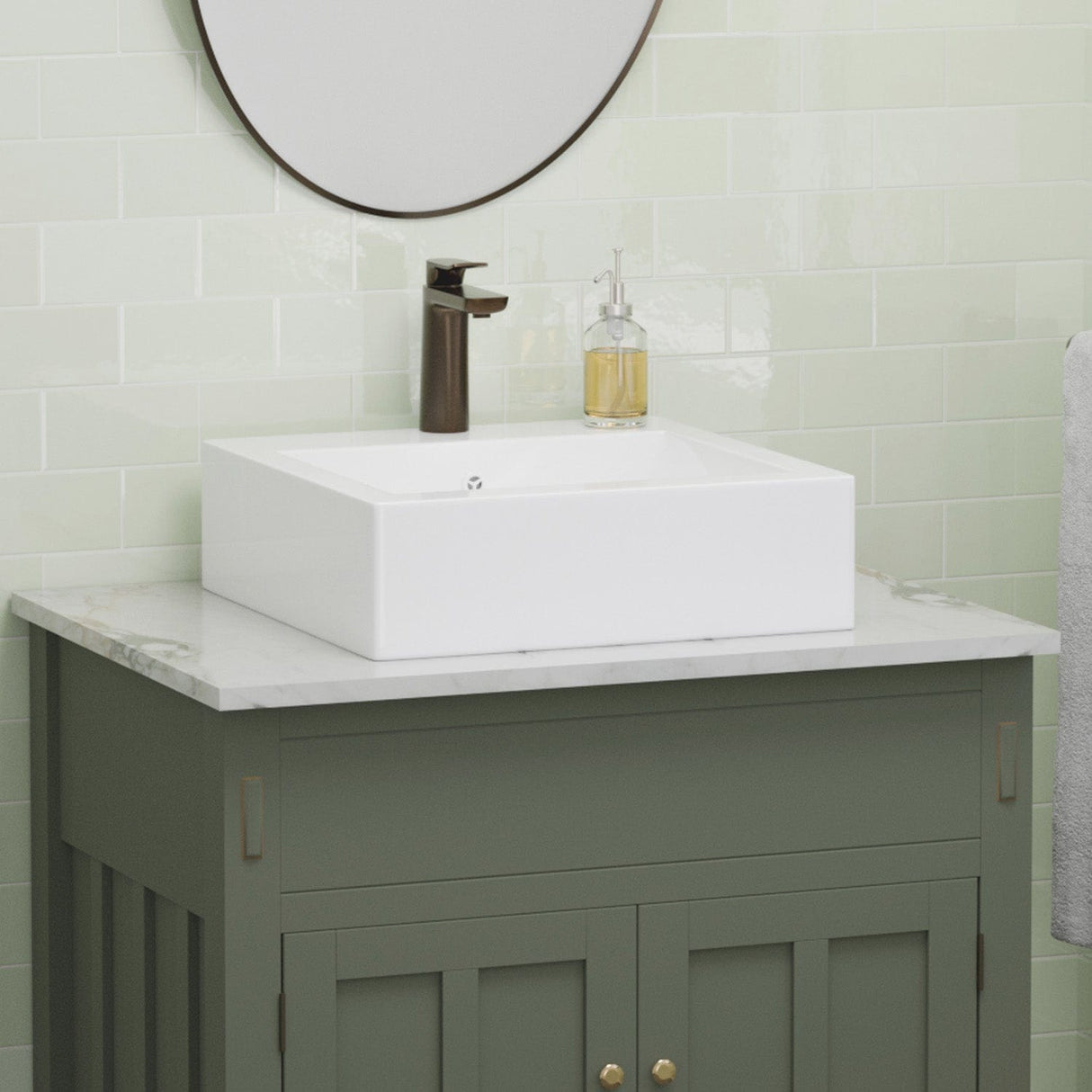 Jacy Square Vitreous China Vessel Sink