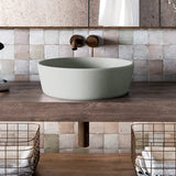 Jazerp Round Cast Concrete Vessel Sink - Light Grey