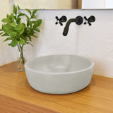 Jazerp Round Cast Concrete Vessel Sink - Light Grey