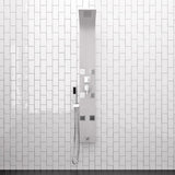 Jedida Pressure Balance Stainless Steel Shower Panel with Hand Shower - Brushed Finish