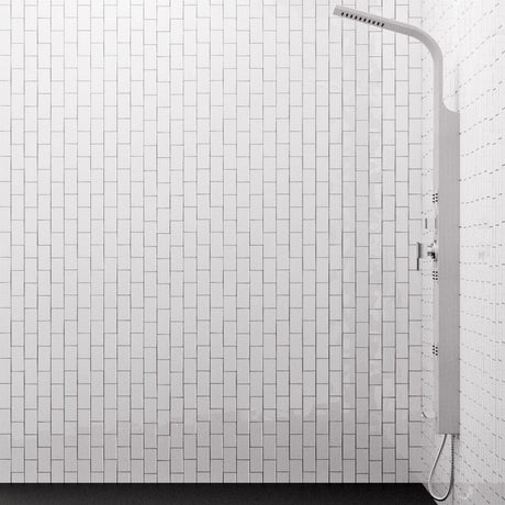 Jedida Pressure Balance Stainless Steel Shower Panel with Hand Shower - Brushed Finish