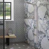 Jedida Pressure Balance Stainless Steel Shower Panel with Hand Shower - Brushed Finish