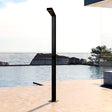 Kayin Freestanding Stainless Steel Outdoor Shower Panel with Foot Shower- Black Brushed Finish