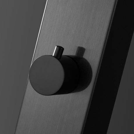 Kayin Freestanding Stainless Steel Outdoor Shower Panel with Foot Shower- Black Brushed Finish