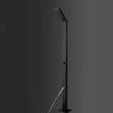 Kayin Freestanding Stainless Steel Outdoor Shower Panel with Foot Shower- Black Brushed Finish