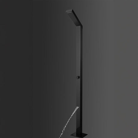 Kayin Freestanding Stainless Steel Outdoor Shower Panel with Foot Shower- Black Brushed Finish