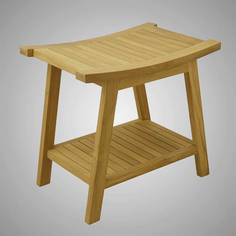 Kearny Teak Curved Shower Stool