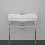 Keating Vitreous China Console Bathroom Sink with Brass Stand
