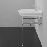 Keating Vitreous China Console Bathroom Sink with Brass Stand