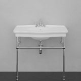 Keating Vitreous China Console Bathroom Sink with Brass Stand