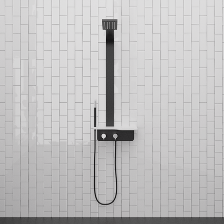 Kellen Pressure Balance Aluminum Shower Panel with Hand Shower - Black Finish