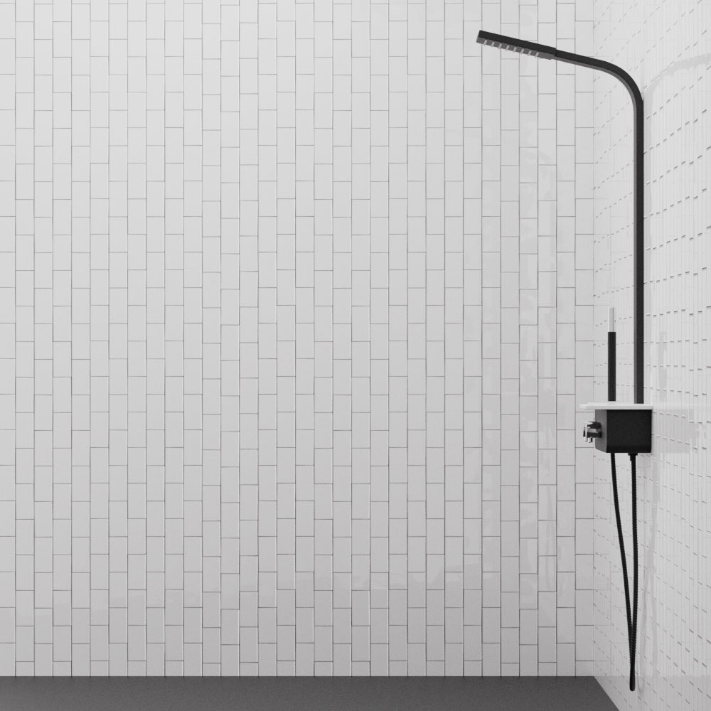 Kellen Pressure Balance Aluminum Shower Panel with Hand Shower - Black Finish
