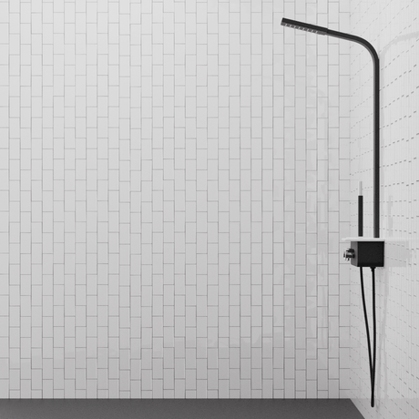 Kellen Pressure Balance Aluminum Shower Panel with Hand Shower - Black Finish