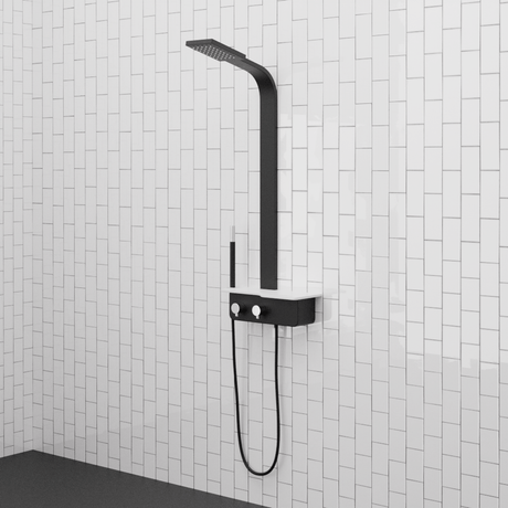 Kellen Pressure Balance Aluminum Shower Panel with Hand Shower - Black Finish