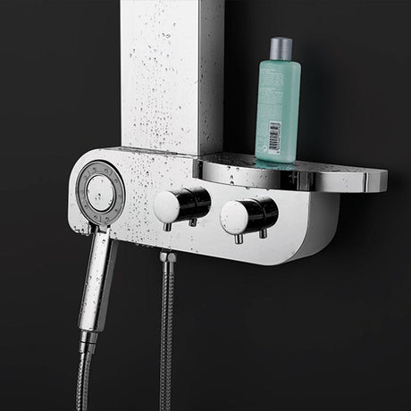 Kiden Pressure Balance Stainless Steel Shower Panel with Hand Shower - Polished Finish