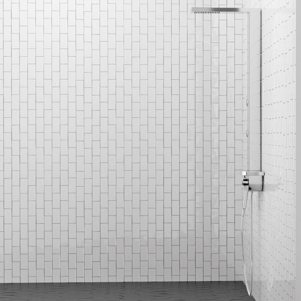 Kiden Pressure Balance Stainless Steel Shower Panel with Hand Shower - Polished Finish