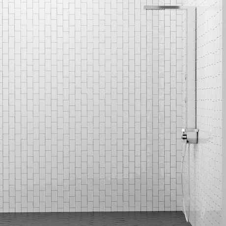 Kiden Pressure Balance Stainless Steel Shower Panel with Hand Shower - Polished Finish