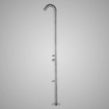Knott Freestanding Stainless Steel Outdoor Shower with Foot Shower - Brushed Finish