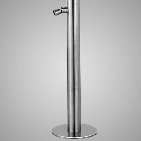Knott Freestanding Stainless Steel Outdoor Shower with Foot Shower - Brushed Finish