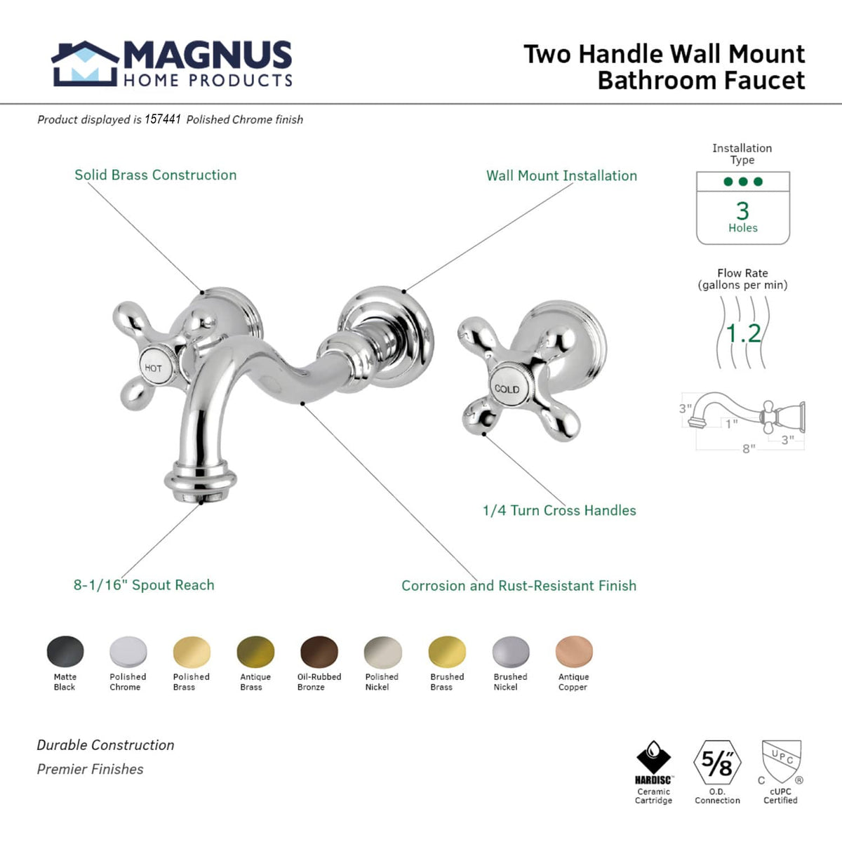 Kreis Wall-Mount Bathroom Faucet