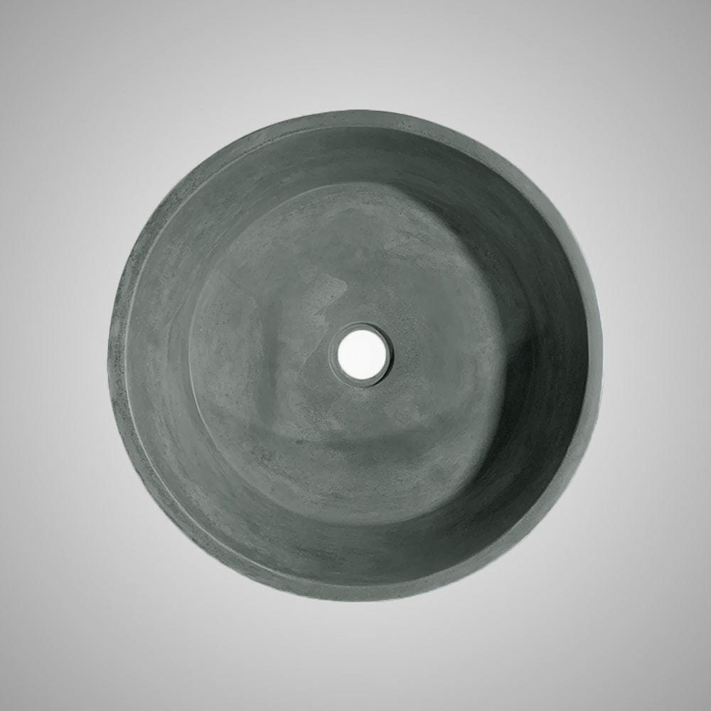 Krupp Round Cast Concrete Vessel Sink - Copper Green
