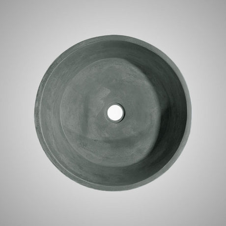 Krupp Round Cast Concrete Vessel Sink - Copper Green