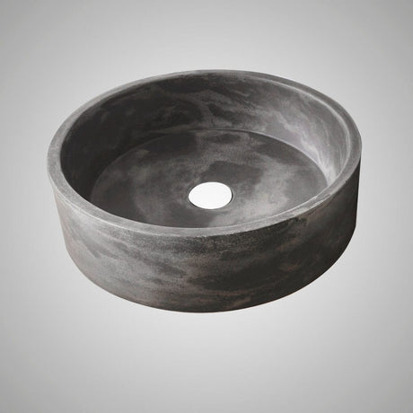 Krupp Round Cast Concrete Vessel Sink - Dusk Grey