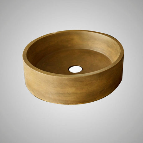 Krupp Round Cast Concrete Vessel Sink - Vintage Brown
