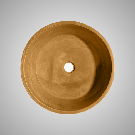 Krupp Round Cast Concrete Vessel Sink - Vintage Brown