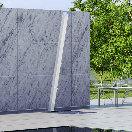 Kumuda Freestanding Stainless Steel Outdoor Shower Panel with Foot Shower