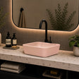Lanton Square Cast Concrete Vessel Sink - Light Coral Red