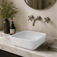 Lanton Square Cast Concrete Vessel Sink - White