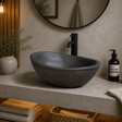 Large Danilo Cast Concrete Oval Vessel Sink - Dusk Grey