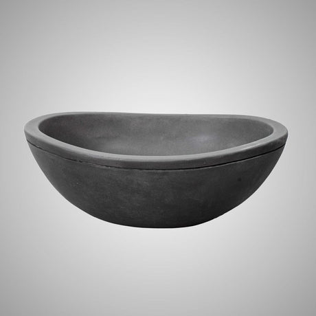 Large Danilo Cast Concrete Oval Vessel Sink - Dusk Grey
