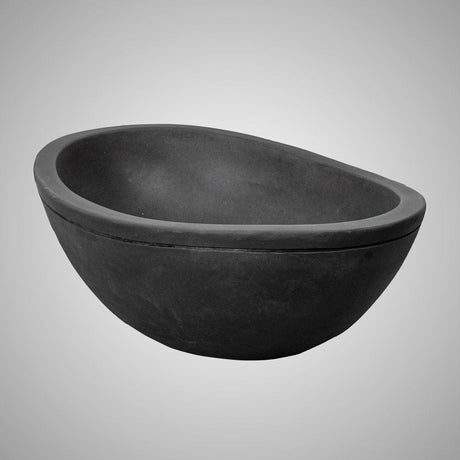 Large Danilo Cast Concrete Oval Vessel Sink - Dusk Grey