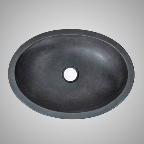 Large Danilo Cast Concrete Oval Vessel Sink - Dusk Grey