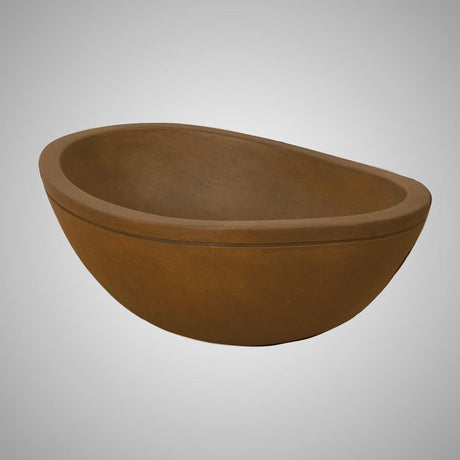 Large Danilo Cast Concrete Oval Vessel Sink - Vintage Brown