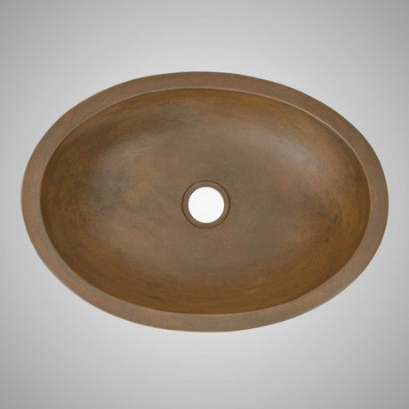 Large Danilo Cast Concrete Oval Vessel Sink - Vintage Brown