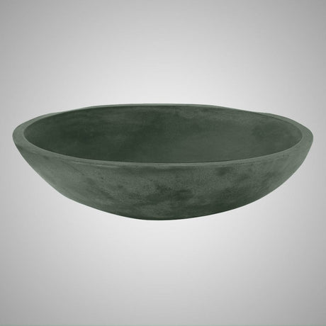 Large Lisman Oval Cast Concrete Vessel Sink - Copper Green
