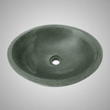 Large Lisman Oval Cast Concrete Vessel Sink - Copper Green