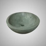 Large Lisman Oval Cast Concrete Vessel Sink - Copper Green