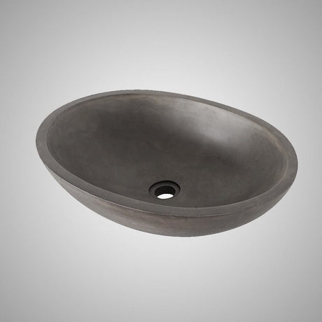 Large Lisman Oval Cast Concrete Vessel Sink - Dusk Grey