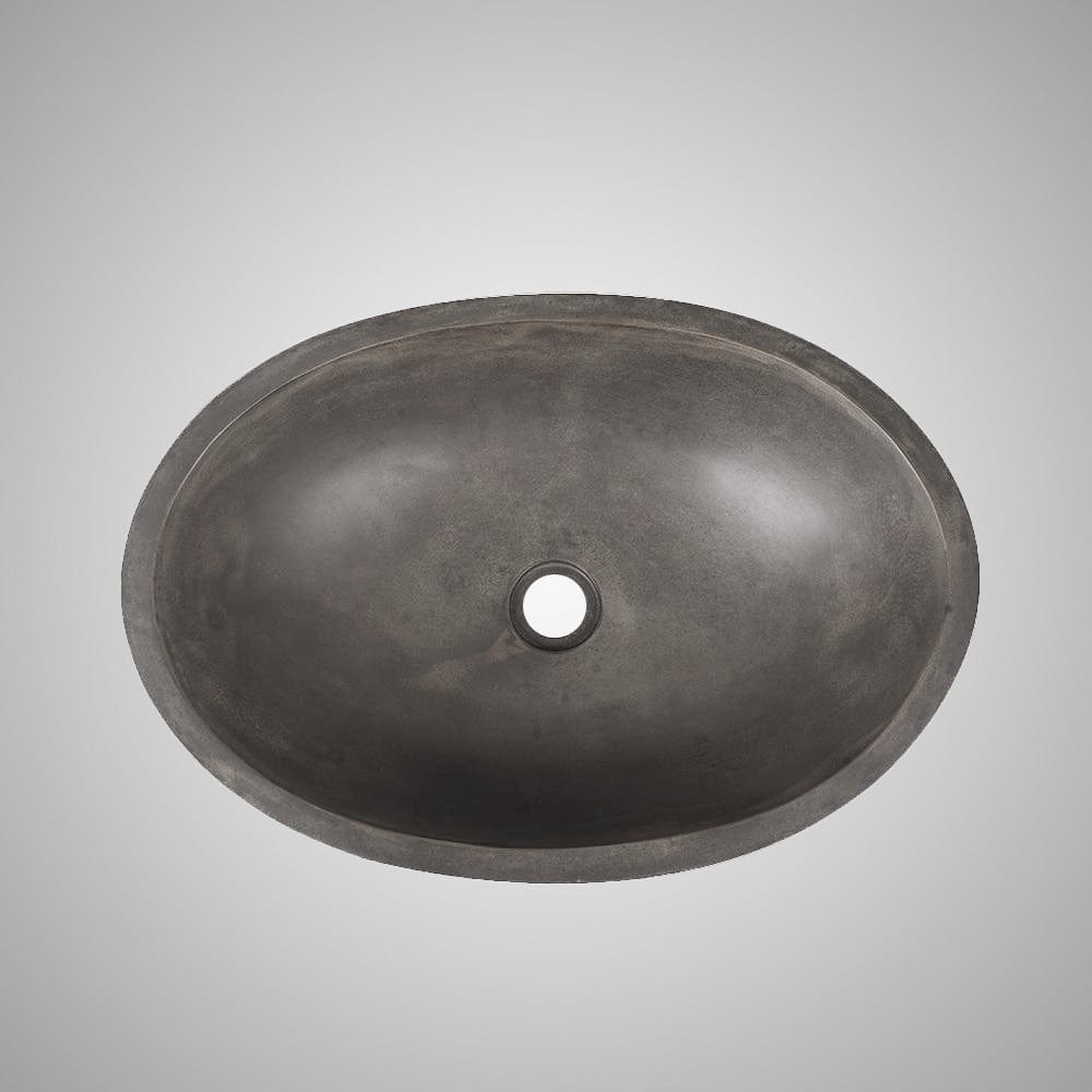 Large Lisman Oval Cast Concrete Vessel Sink - Dusk Grey