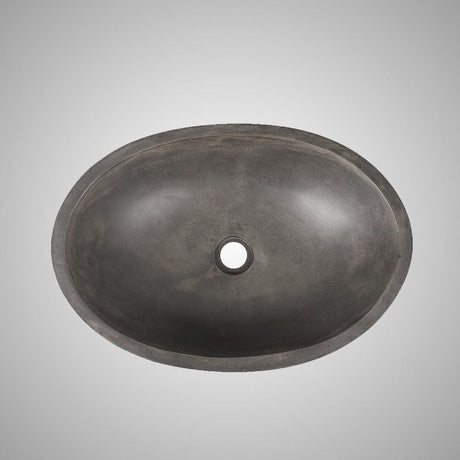 Large Lisman Oval Cast Concrete Vessel Sink - Dusk Grey
