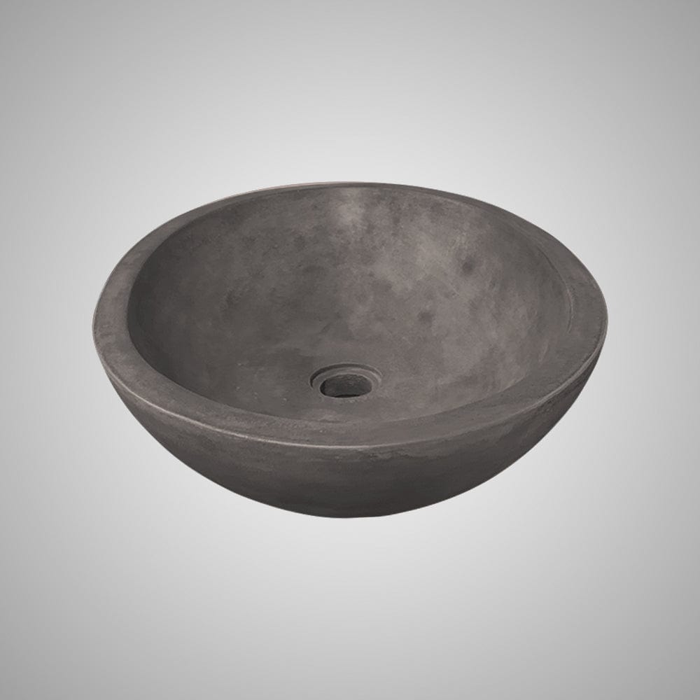 Large Lisman Oval Cast Concrete Vessel Sink - Dusk Grey